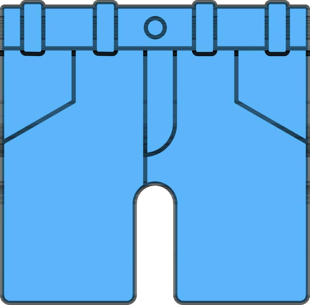 azul ilustración de corto pantalón icono. vector