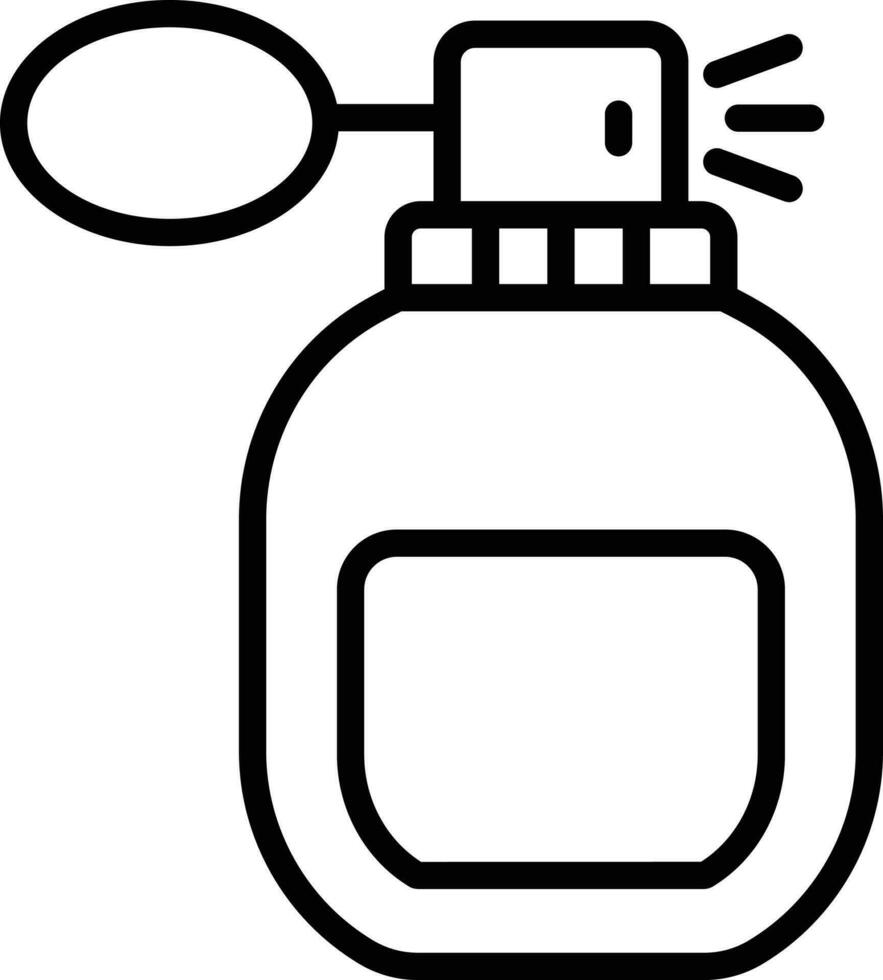 Flat Style Perfume Icon in Black Line Art. vector