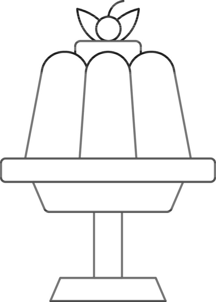 Pudding Jelly Stand Icon In Line Art. vector