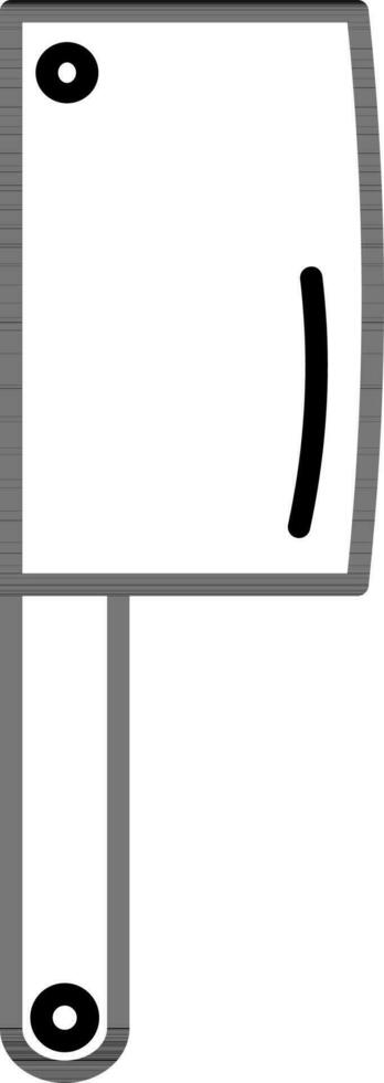 Isolated Cleaver Icon in Black Thin Line Art. vector