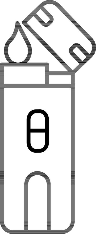 aislado encendedor icono en negro línea Arte. vector