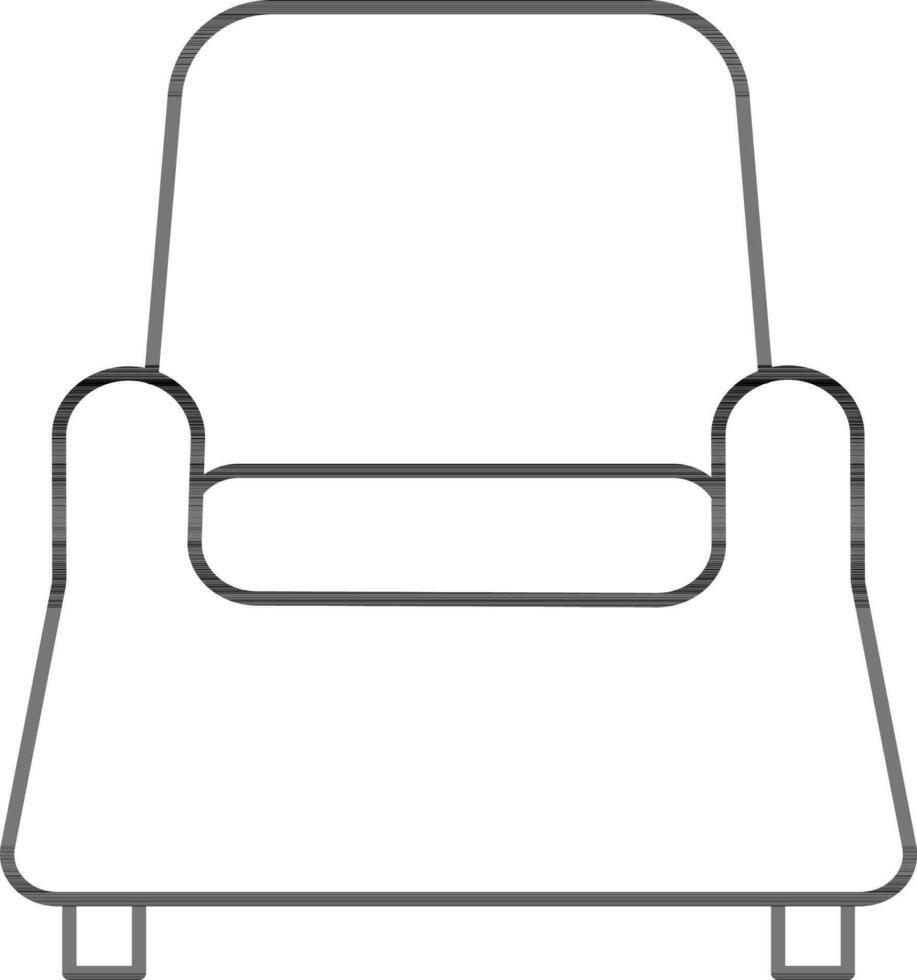 Illustration Of Sofa Icon in Black Line Art. vector