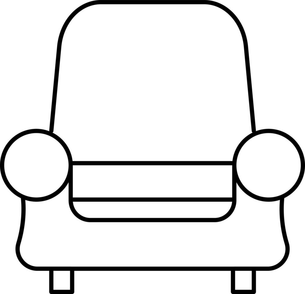 Isolated Sofa Icon In Line Art. vector