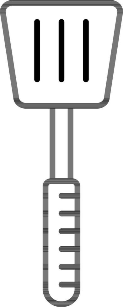 Flat Style Spatula Icon in Black Outline. vector