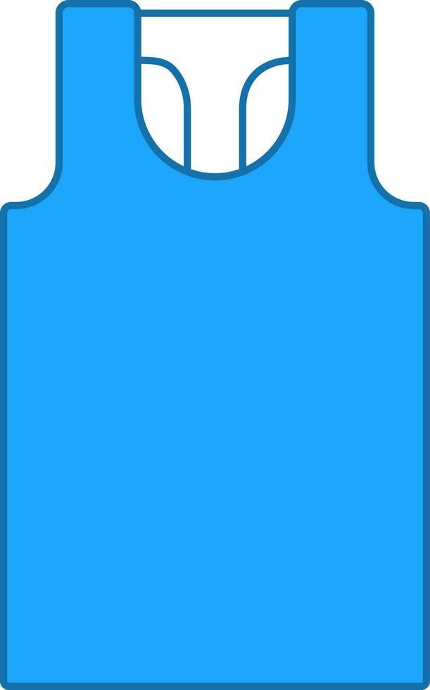 Undershirt Or Tank Top Icon In Blue And White Color. vector
