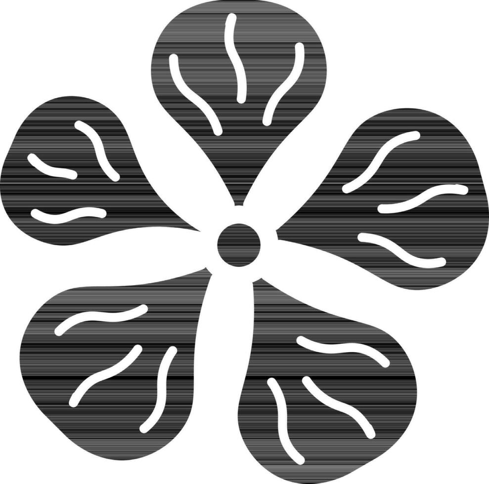 Geranium Icon or Symbol in Black and White Color. vector