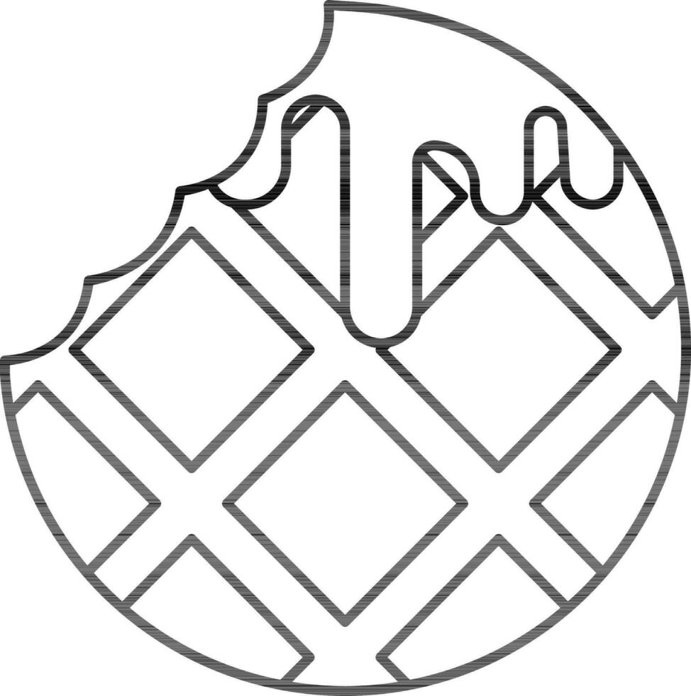 Cream Cookies Icon In Black Outline. vector