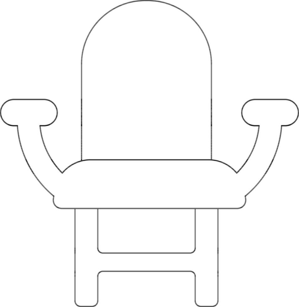 Blank cinema chair in black line art. vector