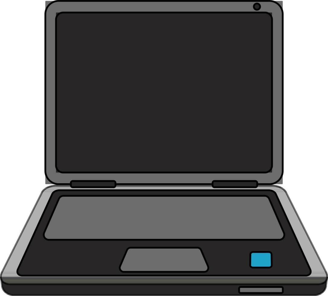 Illustration of grey laptop. vector