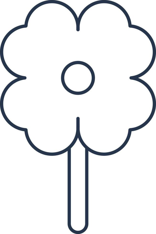Clover Icon In Blue Outline. vector