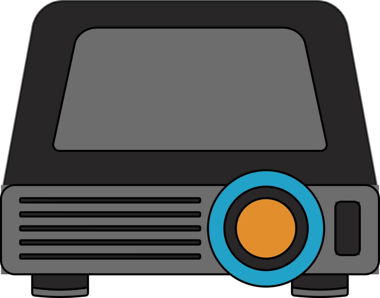 Flat style projector in grey color. 24337244 Vector Art at Vecteezy