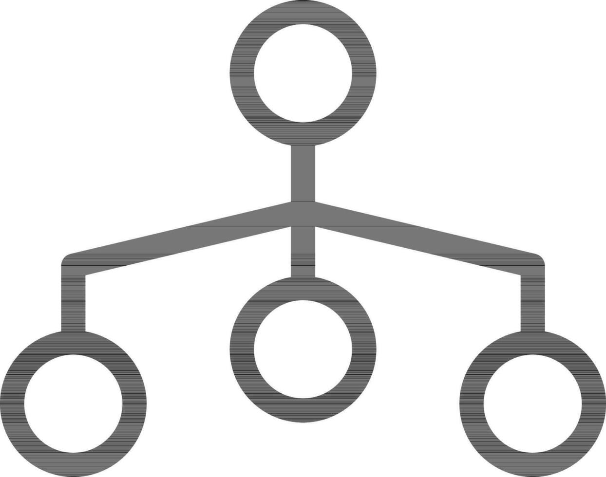 Hierarchy Icon or Symbol in Black Line Art. vector