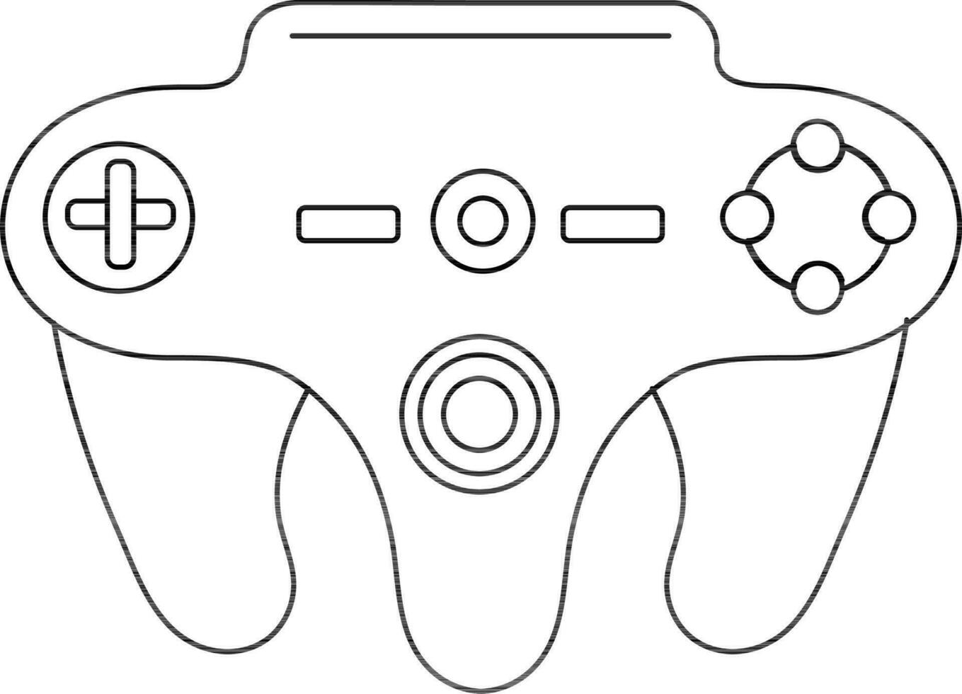 Black line art joystick in flat style. vector