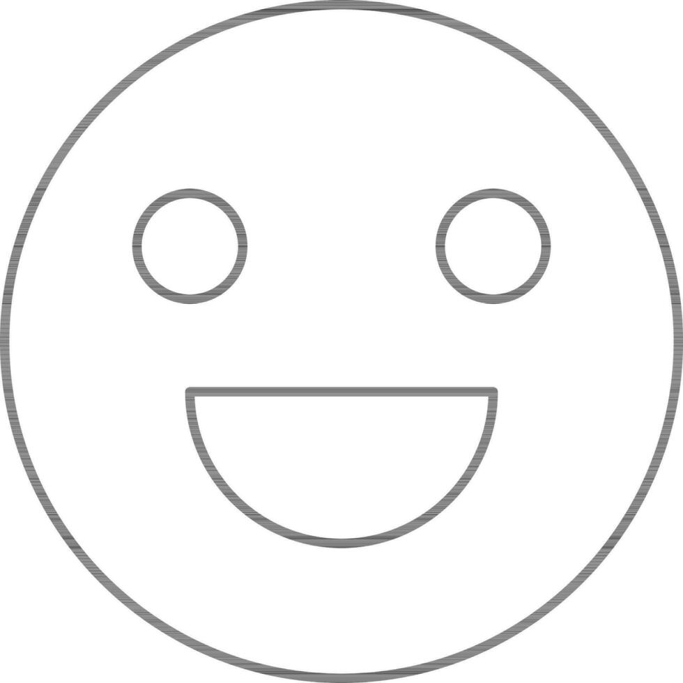 Happy Emoji Icon In Thin Line Art. vector