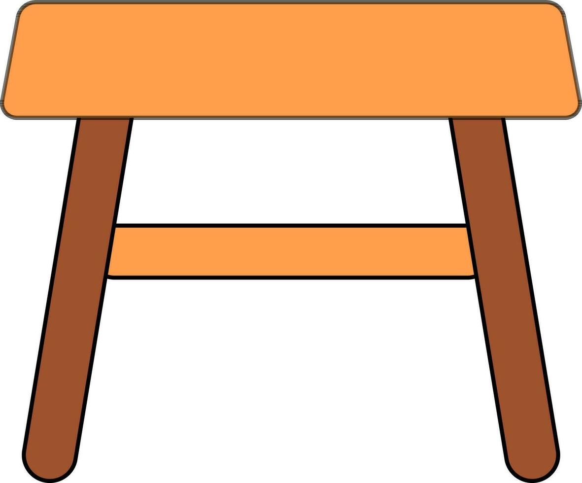 Color style of stool icon made with wood. vector
