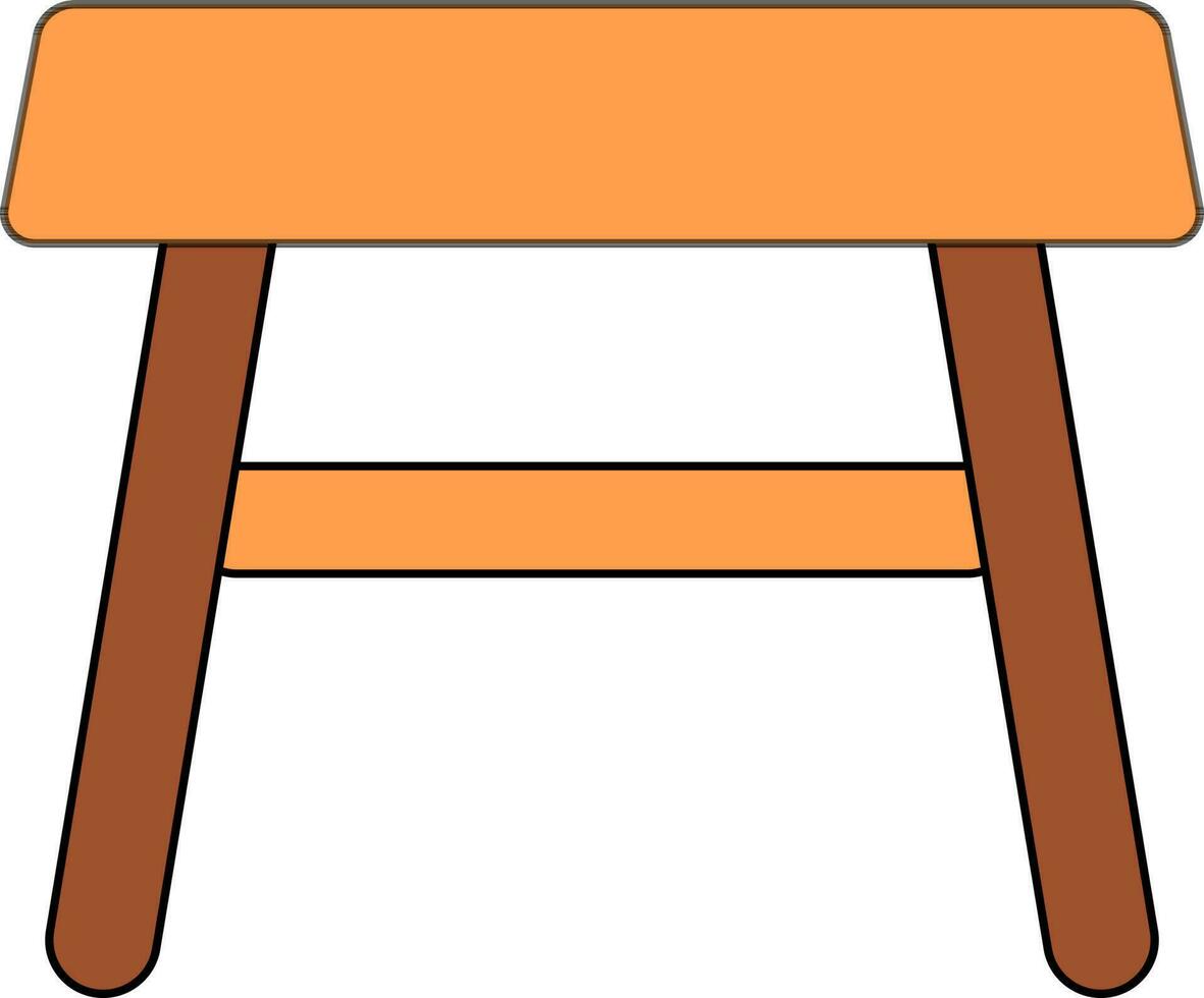 Color style of stool icon made with wood. vector