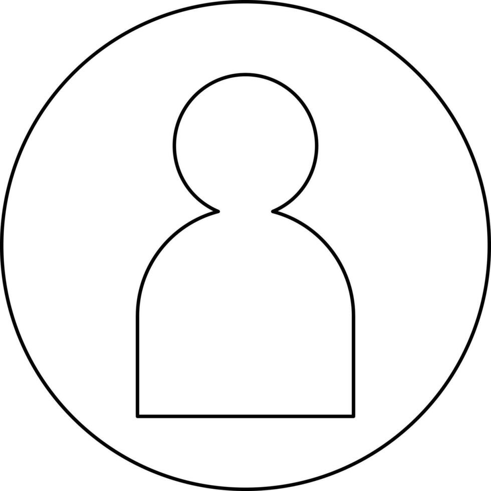 Flat Style User Icon In Line Art. vector