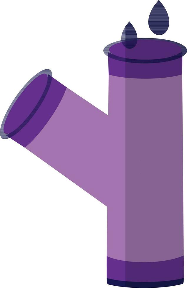 Flat style joint pipes in purple color. vector