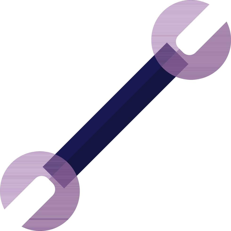 Purple wrench in flat style. vector