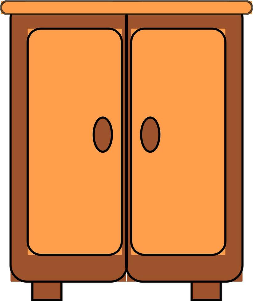 Wardrobe icon in color for furniture concept. vector