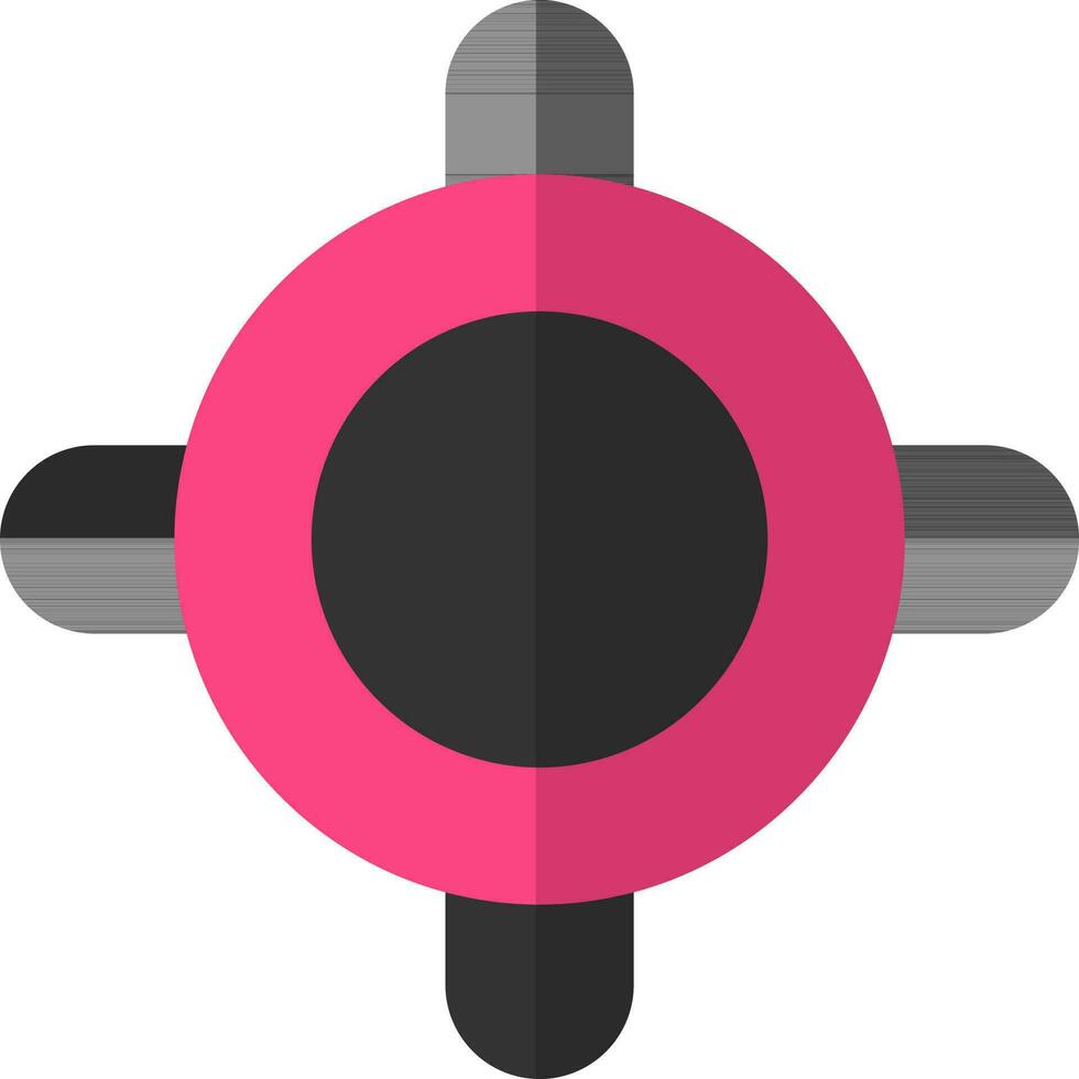 plano estilo rosado y negro timón. vector