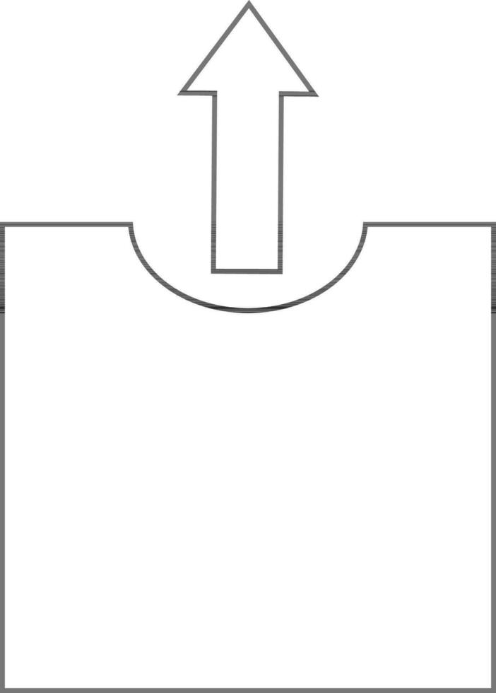 Black line art arrow up sign in flat style. vector