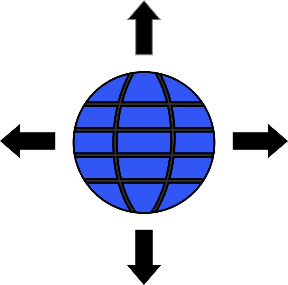 azul y negro globo con flechas vector