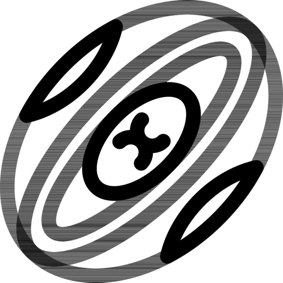Line Art Rugby Ball Icon in Flat Style. vector