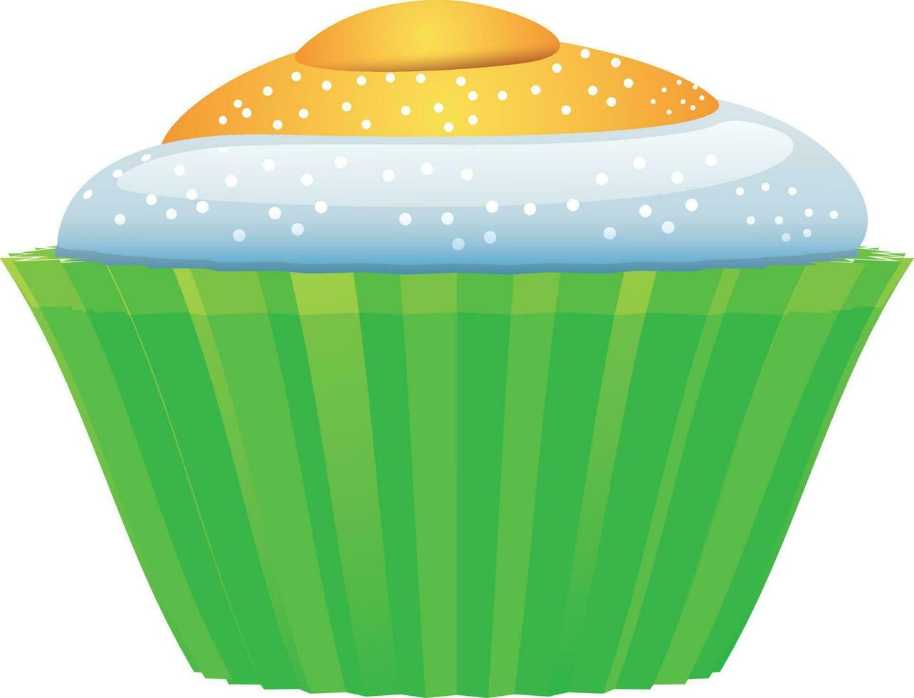Illustration of cupcake in tricolor. vector