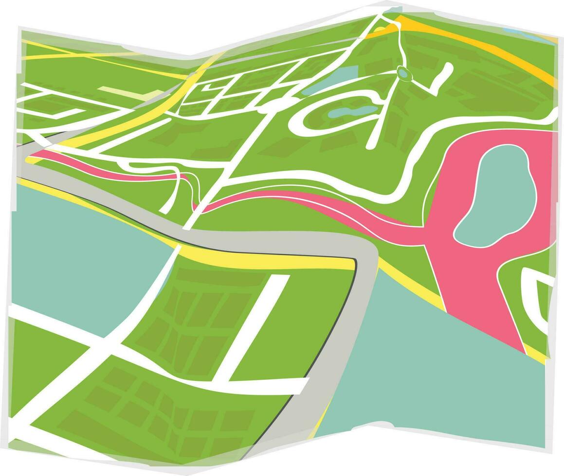 Flat illustration of city map icon. vector