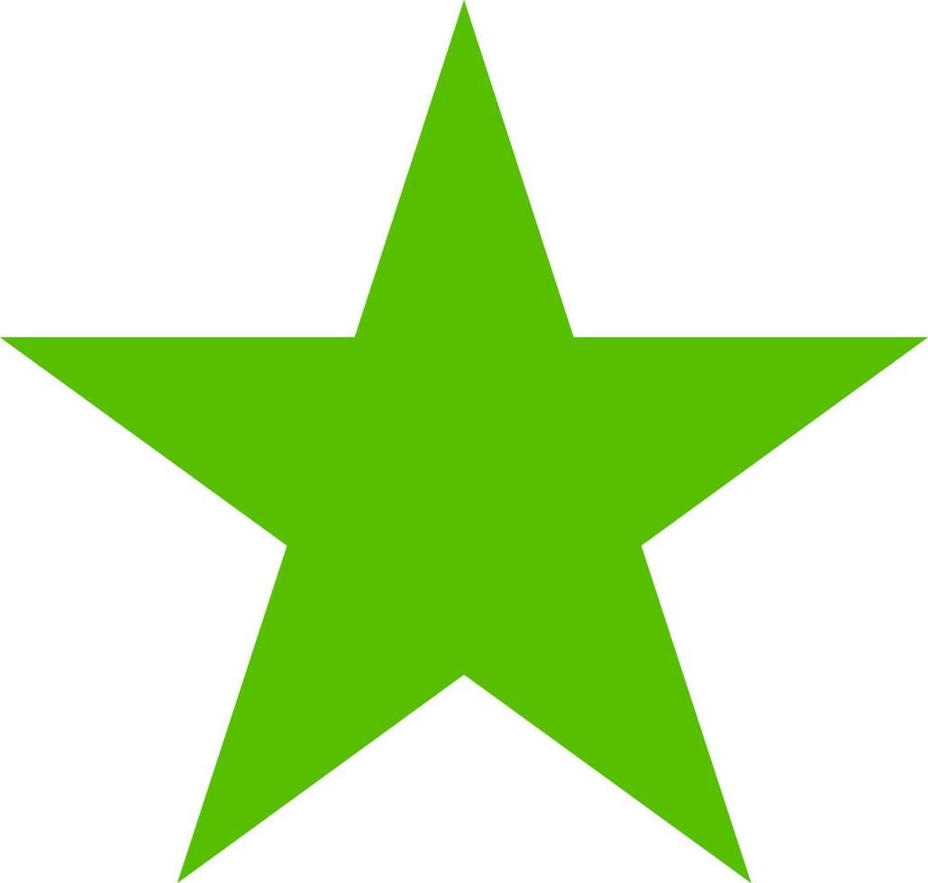 Green silhouette of star element. vector