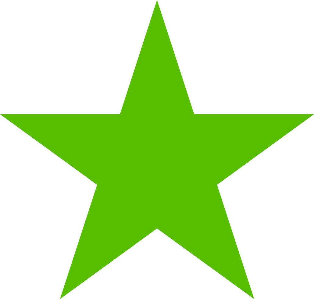 Green silhouette of star element. vector