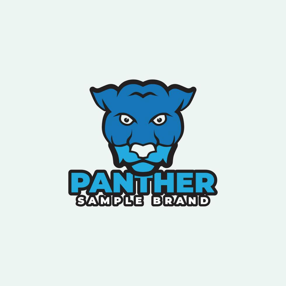 a blue panther logo design vector