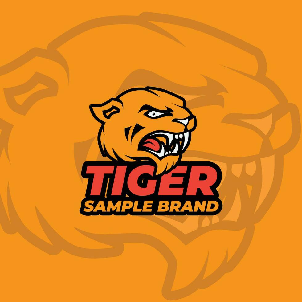 sport head tiger logo design vector