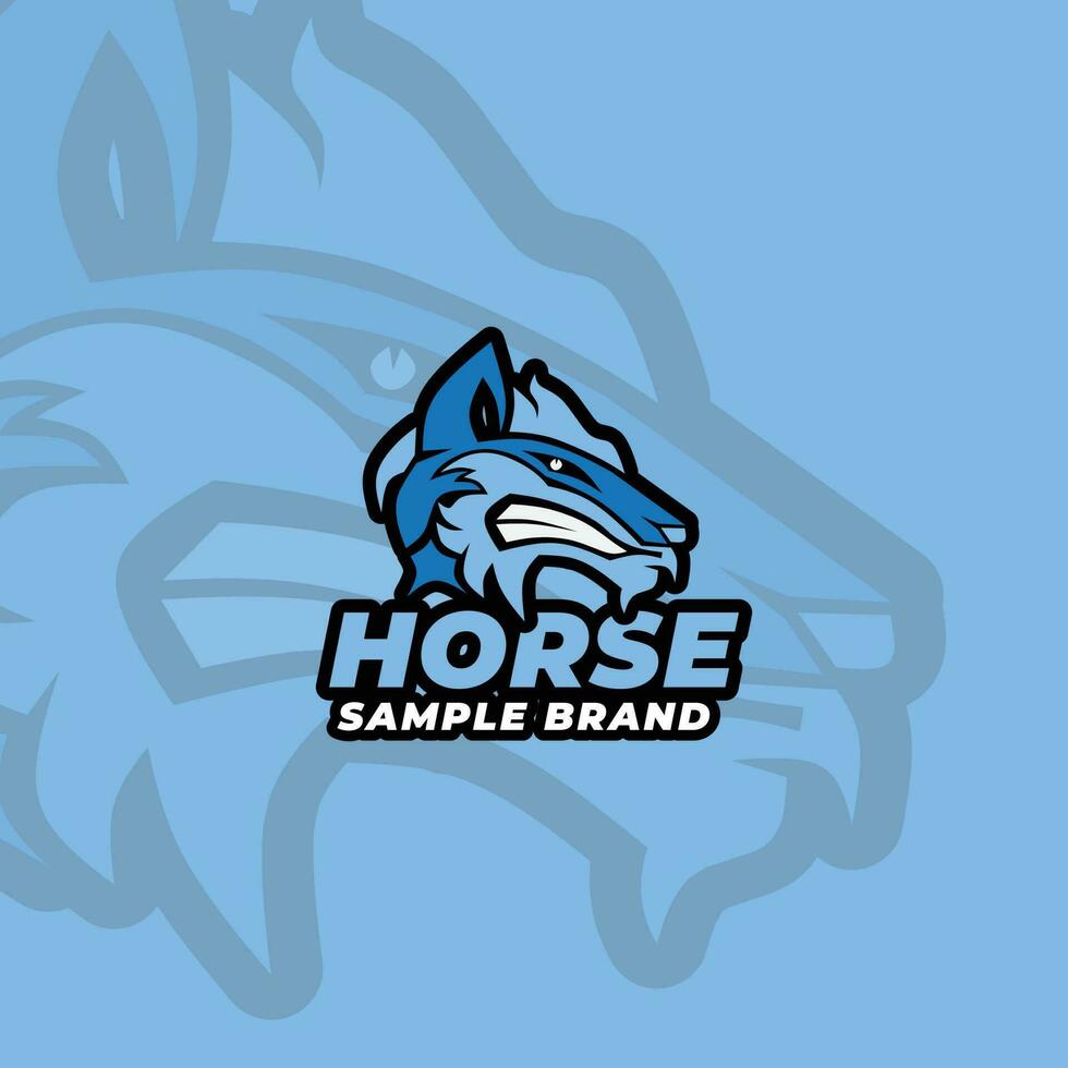 sport head horse logo design vector