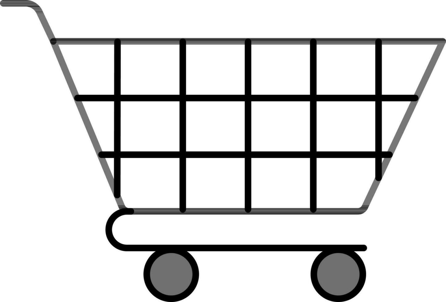 Line Art Shopping Cart Icon. vector