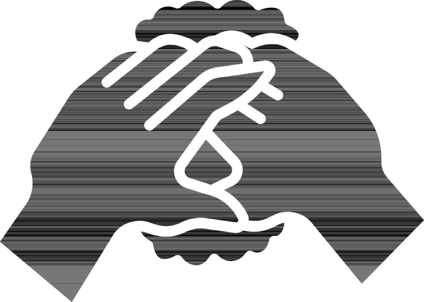 Hand Washing Icon In Glyph Style. vector
