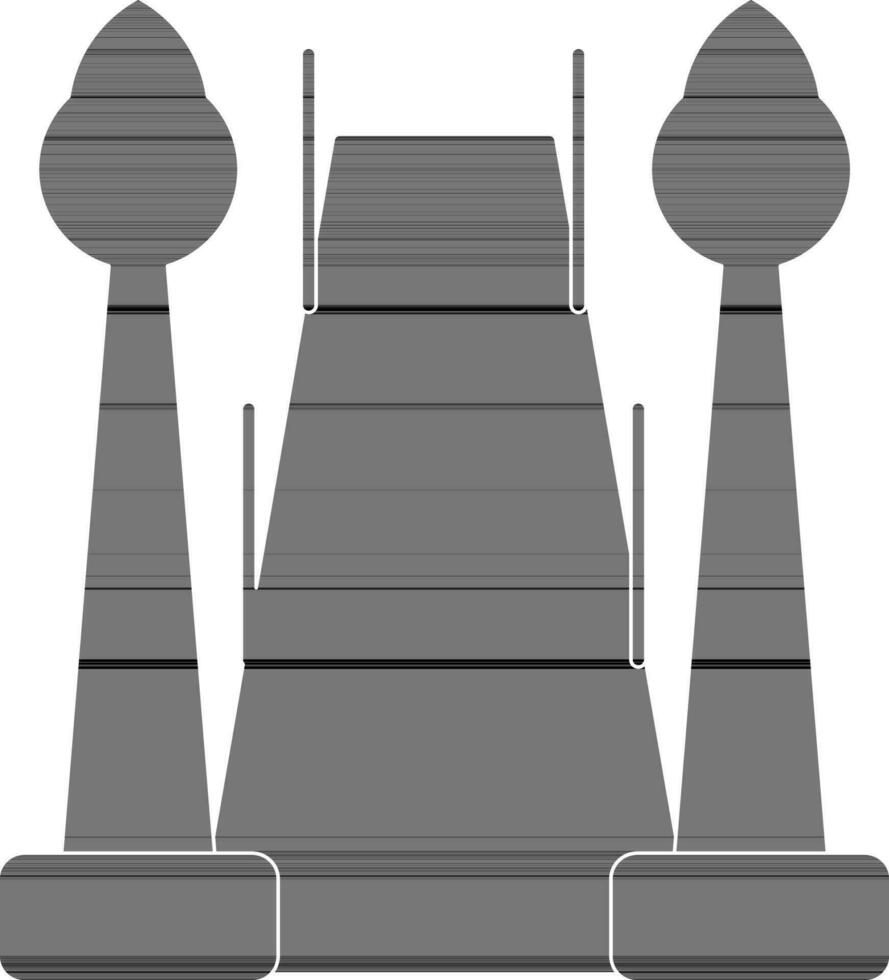 Black fence with carpet. vector