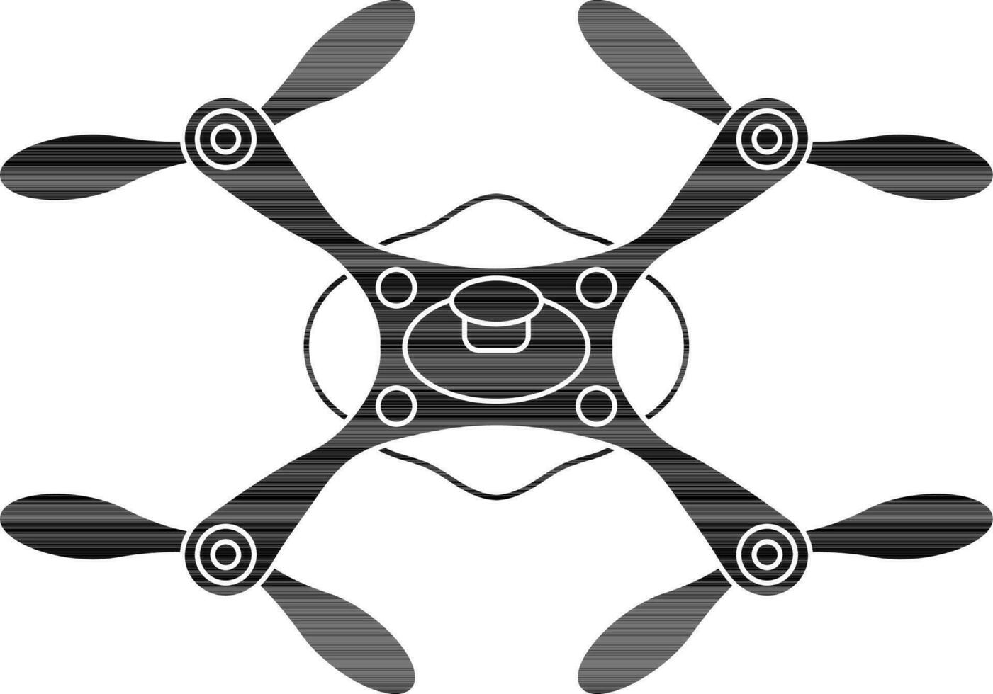 Black drone camera in flat style. vector