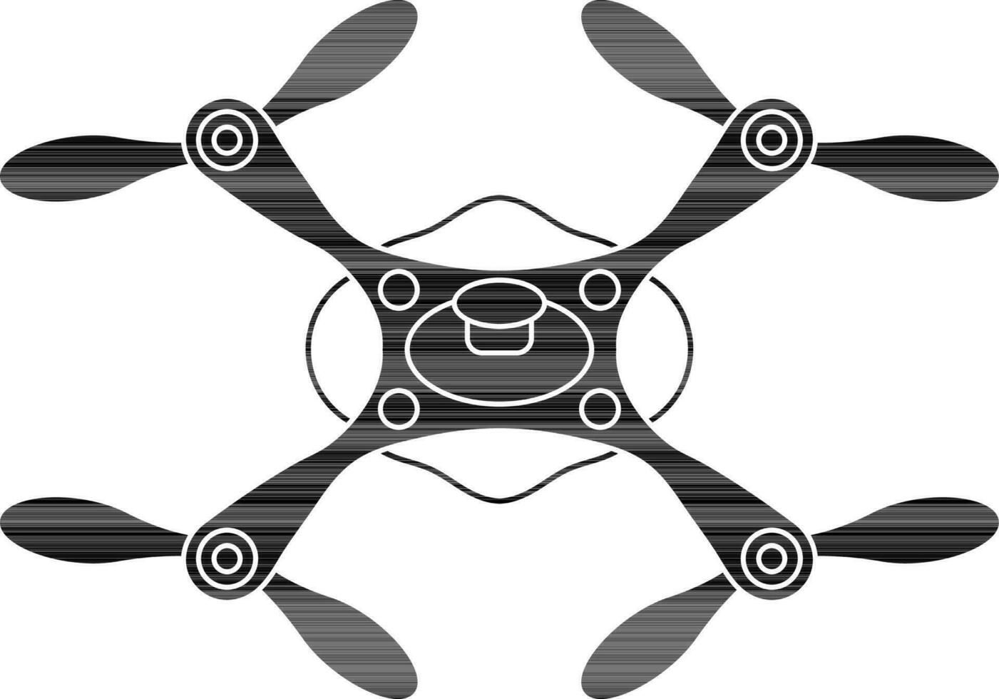 Black drone camera in flat style. vector