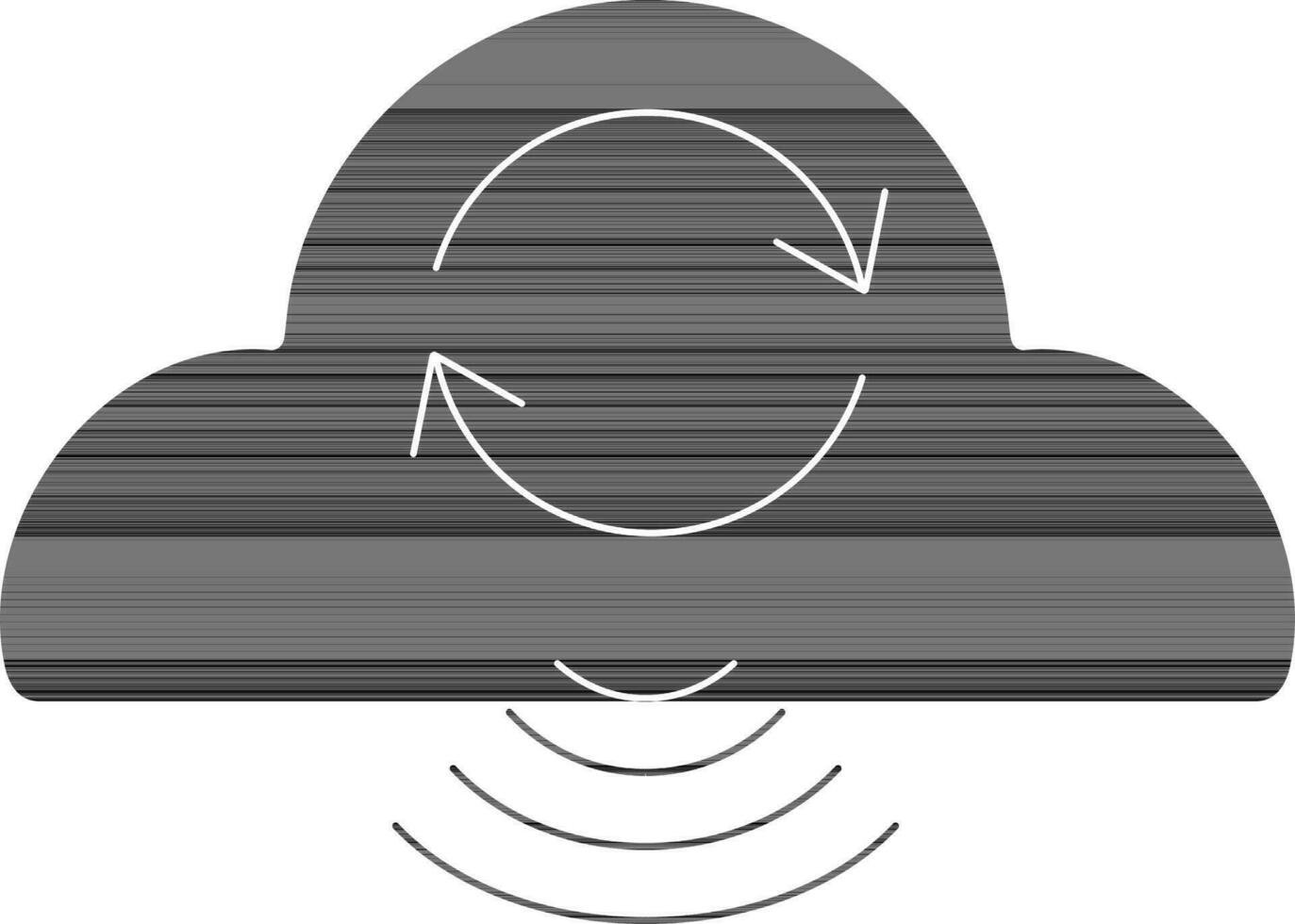 Uploading black cloud with wifi. vector