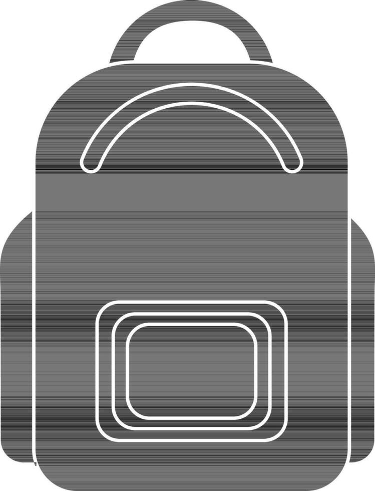 Flat style bag in black and white color. vector