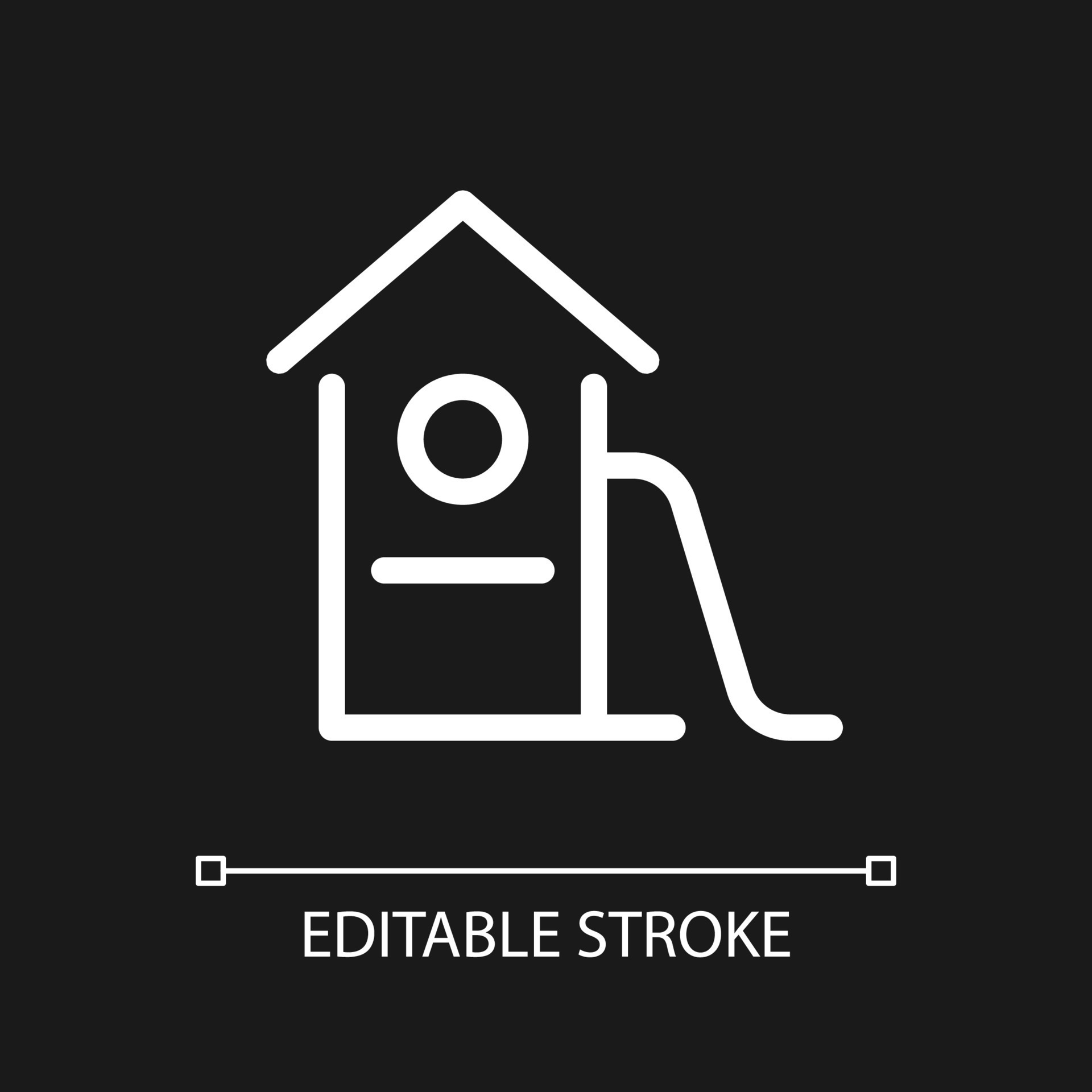 patio de recreo ubicación píxel Perfecto blanco lineal ui icono para