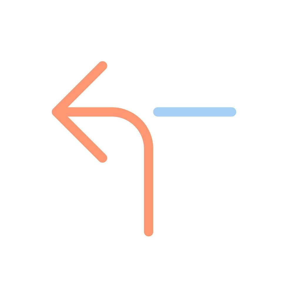 Left horizontal alignment sign flat color ui icon. Reaching destination. Driving car. Route arrow. Simple filled element for mobile app. Colorful solid pictogram. Vector isolated RGB illustration