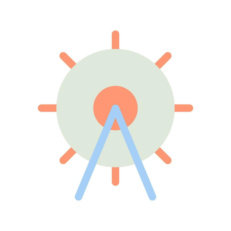 Amusement park location flat color ui icon. Attractions. GPS navigation. Search for place on map. Simple filled element for mobile app. Colorful solid pictogram. Vector isolated RGB illustration