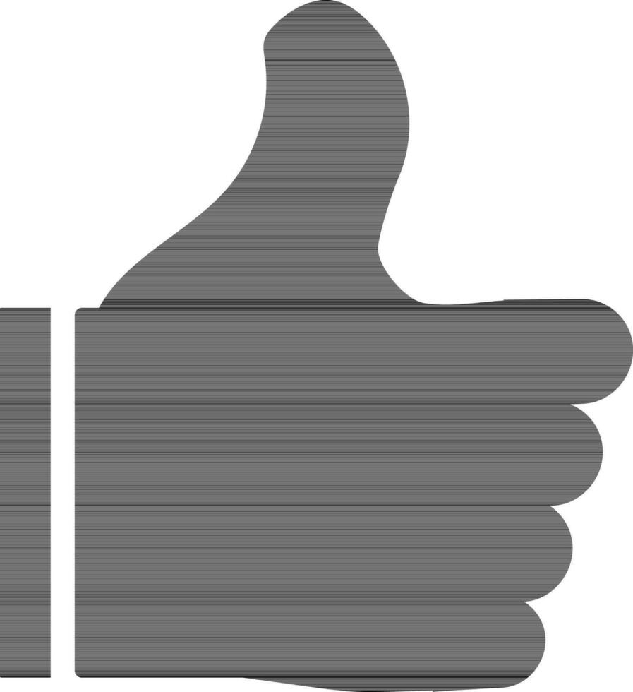 Like or thumb up hand gesture in flat style. vector