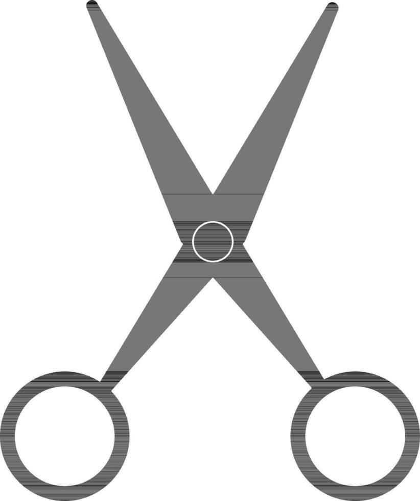 Black scissor in flat style. vector