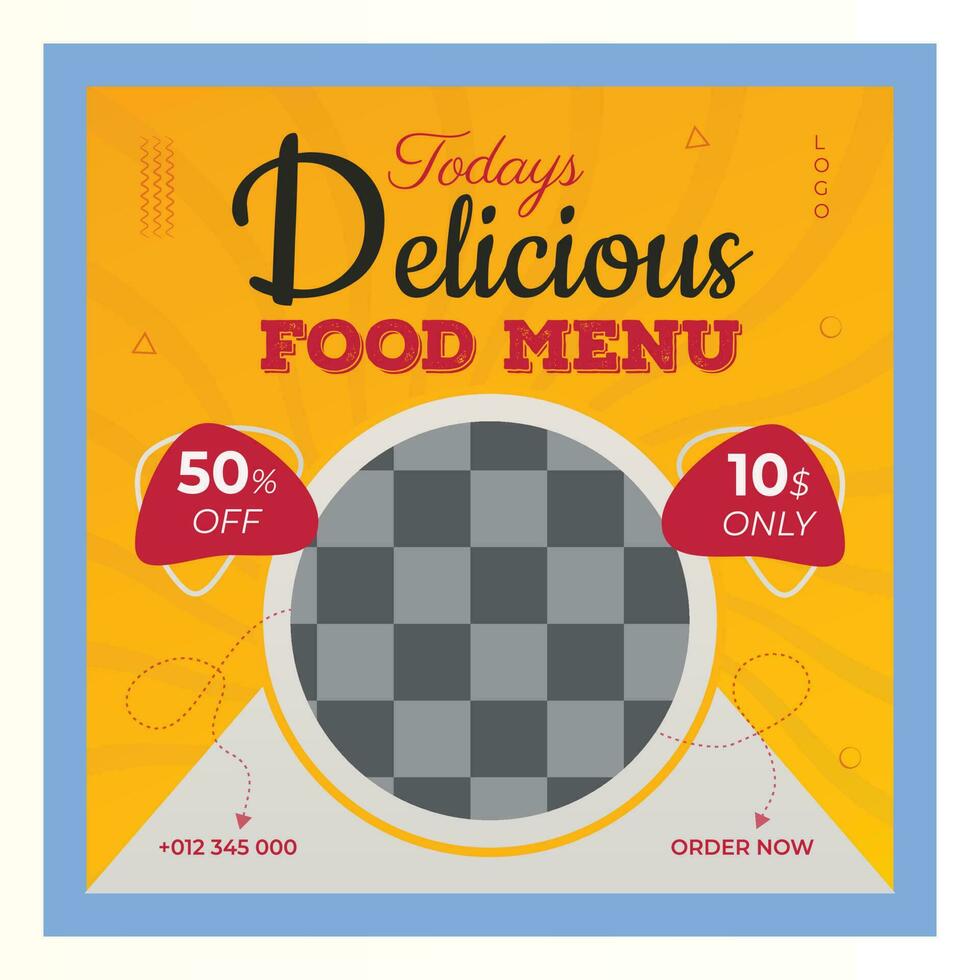 Delicious Food Menu Post Design Template vector