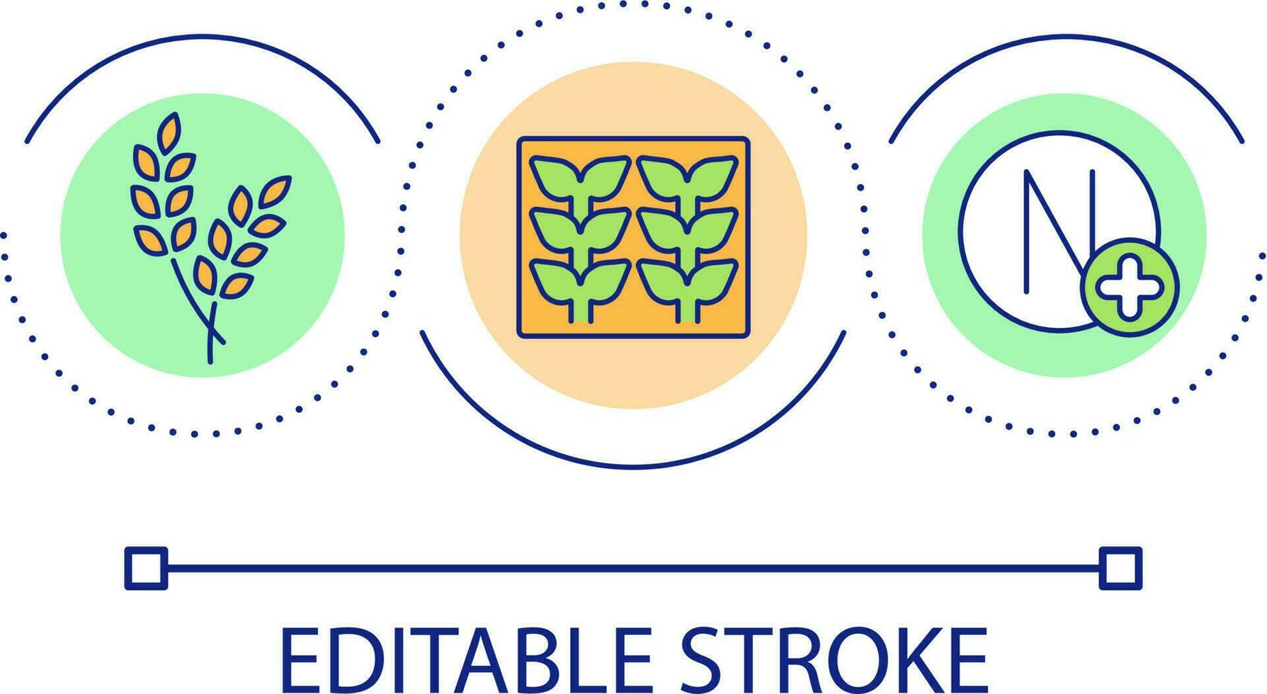 Nitrogen importance loop concept icon. Essential nutrient for plants. Seedlings. Growing grains abstract idea thin line illustration. Isolated outline drawing. Editable stroke vector