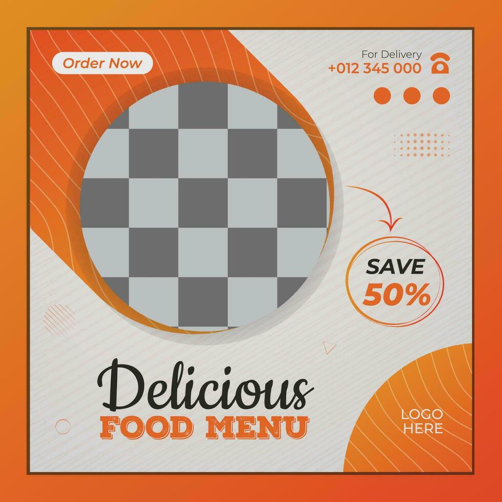 Delicious Food Menu Post Design Template vector